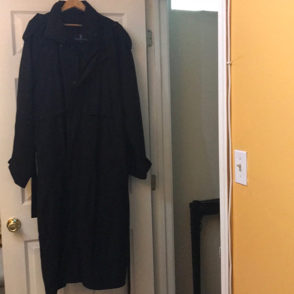 London Fog Men’s Long Black Trench Coat